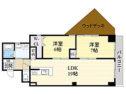 サンファースト京橋 2LDKの間取図画像