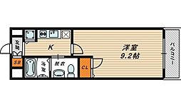 ルクレ京橋 1Kの間取図画像