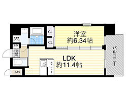 プレジオ城東 1LDKの間取図画像