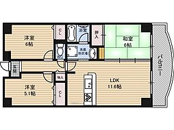 グランドソーワ今福鶴見 3LDKの間取図画像