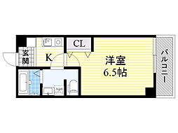 SWISS京橋 1Kの間取図画像