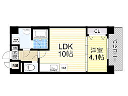 フェリーチェ城北公園 1LDKの間取図画像