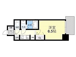 S-RESIDENCE都島Elegant 1Kの間取図画像