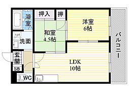 メゾン深江 2LDKの間取図画像