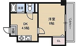 ラ・フォーレ桜宮2 1DKの間取図画像