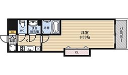 Luxe都島2 1Kの間取図画像