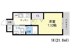 サムティ京橋フルス 1Kの間取図画像