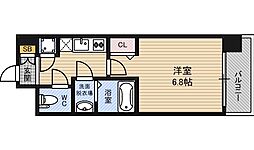 レジュールアッシュザ・パークフロント 1Kの間取図画像