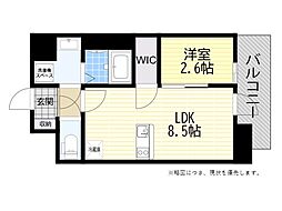 ArtizA都島 1LDKの間取図画像