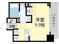 セイワパレス京橋コルティーレ ワンルームの間取図画像