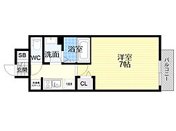 ファステート大阪城東グリッジ 1Kの間取図画像