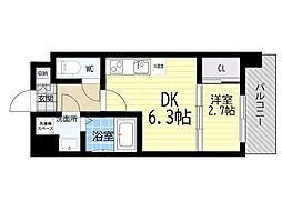 Alivis放出 1DKの間取図画像