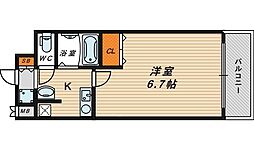 エイチ・ツー・オー今福 1Kの間取図画像
