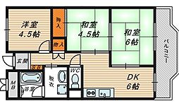 アーバン北田 3DKの間取図画像