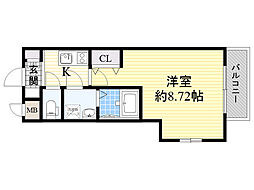 LiveCasa千林大宮 1Kの間取図画像