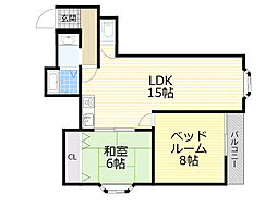 クイーンライフイマヅ 2LDKの間取図画像