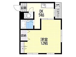 さくら20番館 1DKの間取図画像