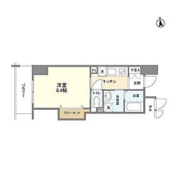 GRAND-ROUGE城東 1Kの間取図画像