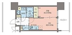 プレジオ関目 1DKの間取図画像