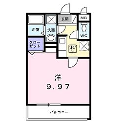 さくらテラス 1Kの間取図画像