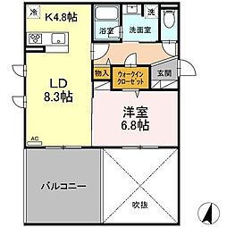 GraceCourtYAMATO 1LDKの間取図画像