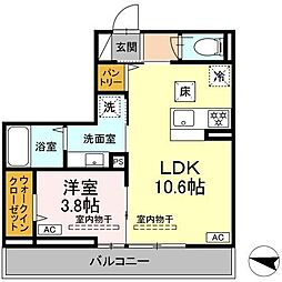 ルドベキア湘南台 1LDKの間取図画像