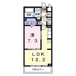 グレース ローズ 1LDKの間取図画像