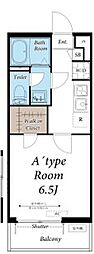 サルビア中央林間 1Kの間取図画像