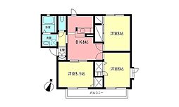 イーエムプットA 3DKの間取図画像