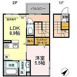 セジュールエスト参番館 1LDKの間取図画像