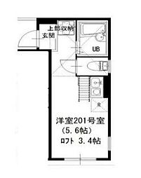プライムテラス東海大学前2 ワンルームの間取図画像