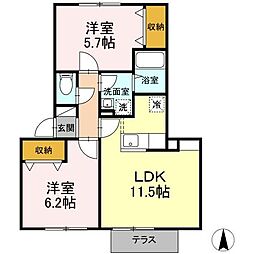フレアウエスト 2LDKの間取図画像