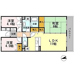 ヴェルビュー壱番館 3LDKの間取図画像