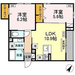 Asset-Court中町 2LDKの間取図画像