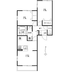 イーストピークヴィオレ 2LDKの間取図画像