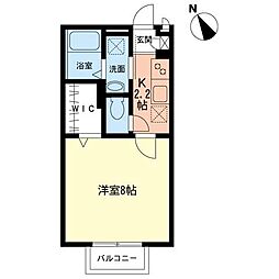サンライズ岩本 1Kの間取図画像