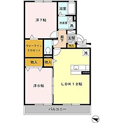 フェリーチェ石田 2LDKの間取図画像