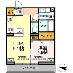 ゼラニウム湘南台 1LDKの間取図画像