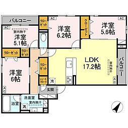 Asset-Court中町 4LDKの間取図画像