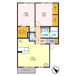 グランドソレーユ 2LDKの間取図画像