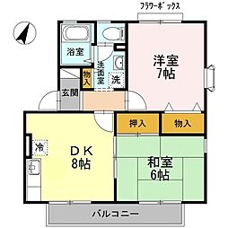 グレイス・プラザ2 2DKの間取図画像