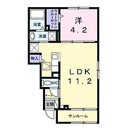 シーブルーム 1LDKの間取図画像