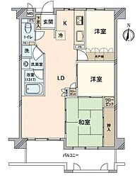 セントビスタ北岡崎 3LDKの間取図画像