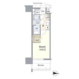 名古屋市北区平安1丁目マンション 1Kの間取図画像