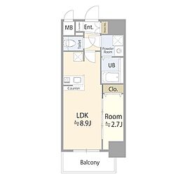 名古屋市中区新栄2丁目マンション 1LDKの間取図画像