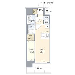 名古屋市西区新道1丁目マンション 1LDKの間取図画像