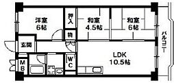 白川台セントラルマンション 3LDKの間取図画像