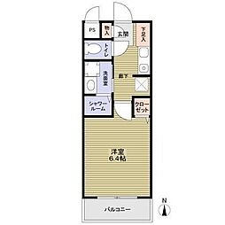 センチュリー蛍池 1Kの間取図画像
