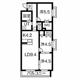 シェルフ藤 3LDKの間取図画像