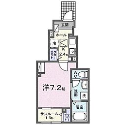 レオパレス眞 1Kの間取図画像